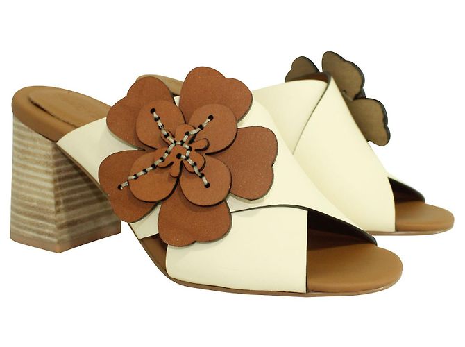 See by Chloé Creme e Brown Block Heels - vista 2