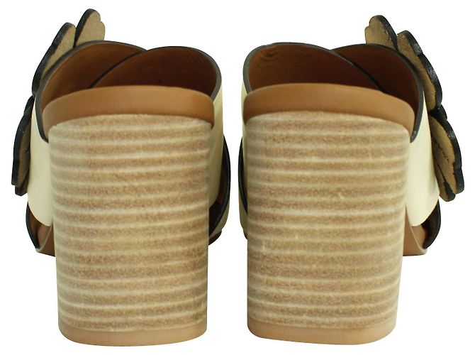 See by Chloé Creme e Brown Block Heels - vista 4