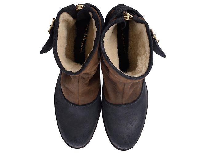 Rupert Sanderson Zip Back Suede Ankle Boots - view 5