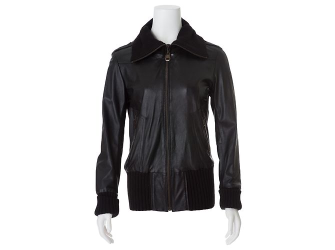 Damir Doma Chaqueta de cuero Negro - vista 2