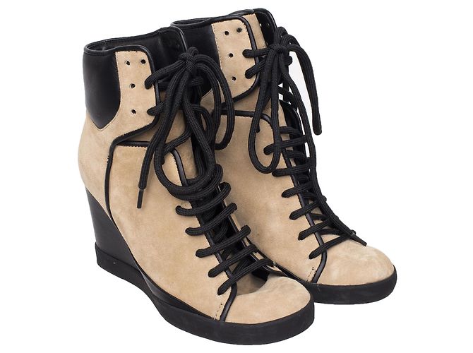 See by Chloé Baskets à plateforme en daim naturel - vue 2
