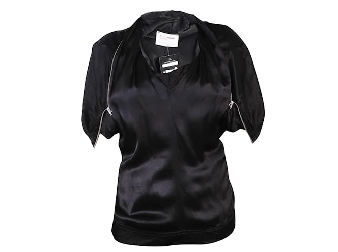 Hussein Chalayan Top negro con cremallera - vista 2