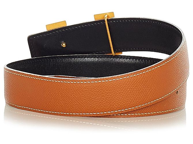 Hermès Hermes Brown Constance Ledergürtel Braun Golden - view 3
