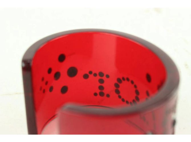 Dior Pulseira pulseira com logotipo de cristal preto translúcido vermelho - vista 3