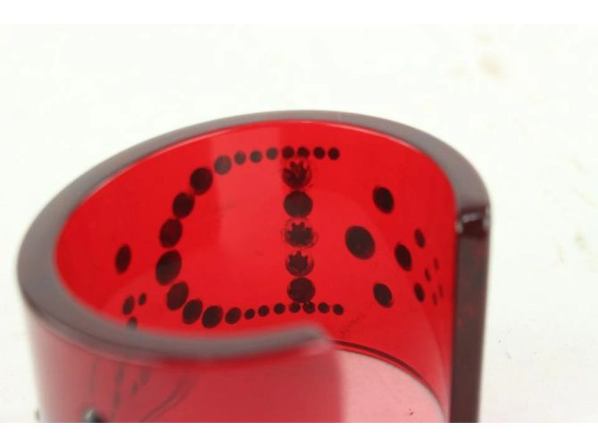 Dior Pulseira pulseira com logotipo de cristal preto translúcido vermelho - vista 6