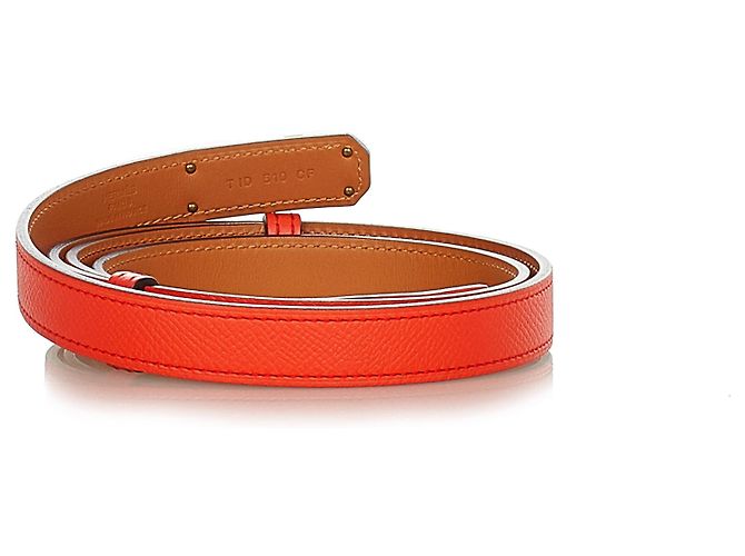 Hermès Cinturón Hermes Orange Epsom Kelly Dorado Naranja - vista 3