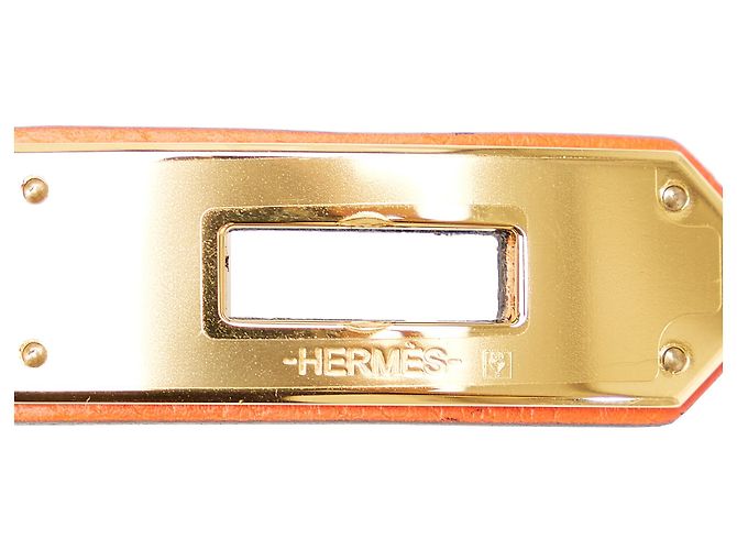 Hermès Cinturón Hermes Orange Epsom Kelly Dorado Naranja - vista 4