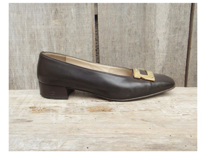 Salvatore Ferragamo p décolleté 35 Marrone scuro - vista 3