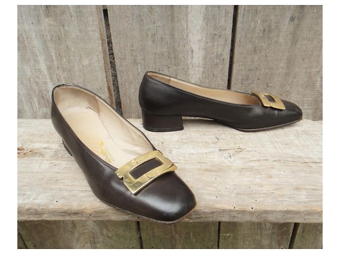 Salvatore Ferragamo p décolleté 35 Marrone scuro - vista 4