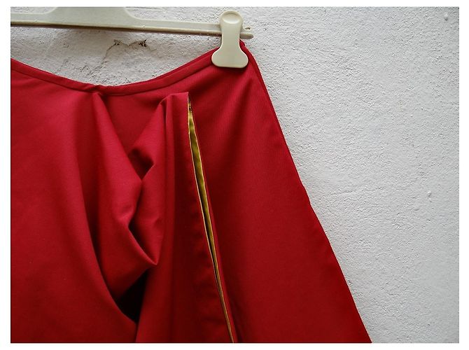 Falda Jean Paul Gaultier Roja de Seda y Viscosa - vista 6
