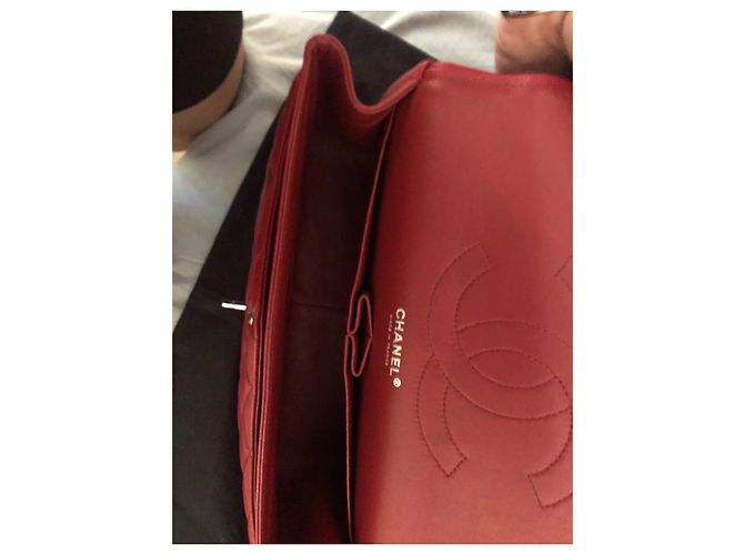 Mademoiselle Borsa Chanel Jumbo in pelle caviar rossa Rosso - vista 10