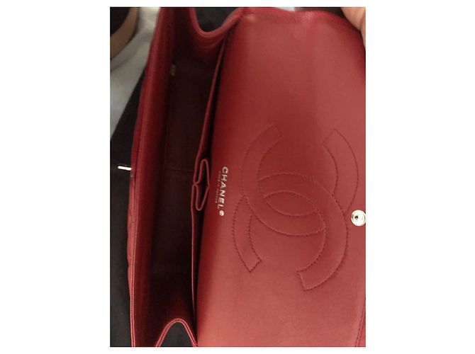 Mademoiselle Borsa Chanel Jumbo in pelle caviar rossa Rosso - vista 11