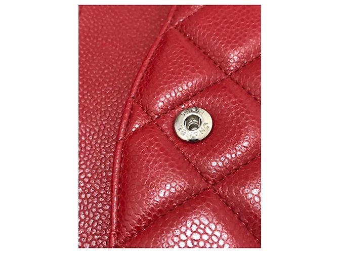 Mademoiselle Borsa Chanel Jumbo in pelle caviar rossa Rosso - vista 12