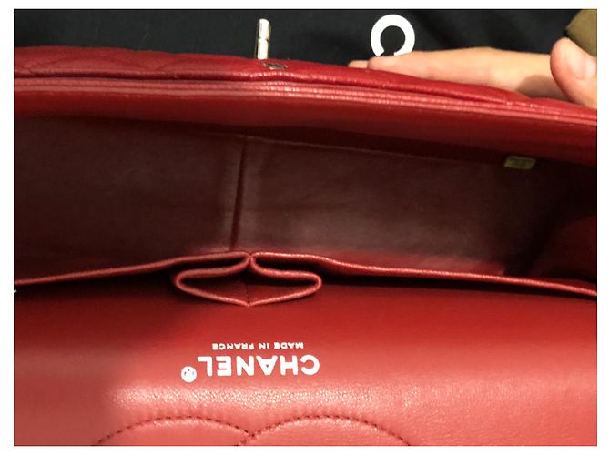 Mademoiselle Borsa Chanel Jumbo in pelle caviar rossa Rosso - vista 18