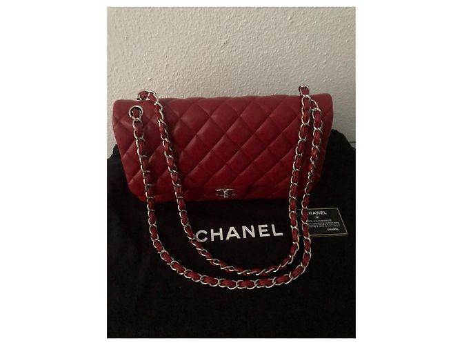 Mademoiselle Borsa Chanel Jumbo in pelle caviar rossa Rosso - vista 2