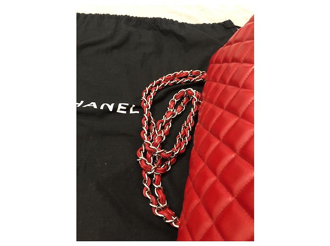 Mademoiselle Borsa Chanel Jumbo in pelle caviar rossa Rosso - vista 20