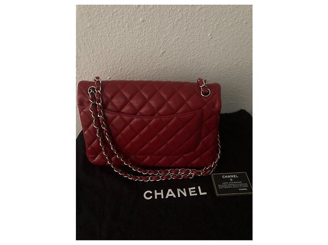 Mademoiselle Borsa Chanel Jumbo in pelle caviar rossa Rosso - vista 3