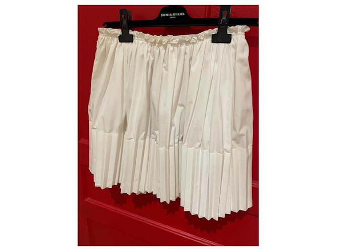 Falda Chloé de Algodón Blanco Plisada Talla 36 - vista 4