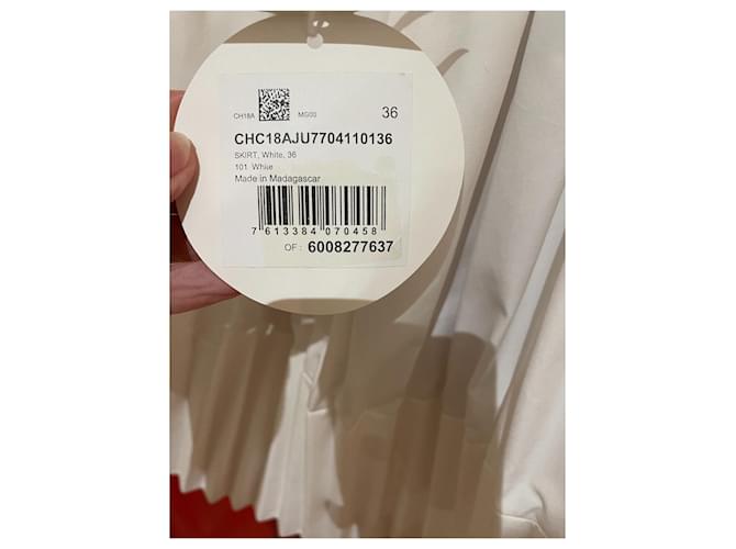 Falda Chloé de Algodón Blanco Plisada Talla 36 - vista 5