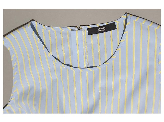 Camiseta sin mangas a rayas Steffen Schraut de algodón azul amarillo - vista 4