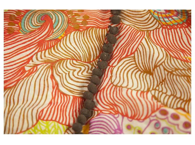 Milly Cabana Baumwolle Seide Geblümter Kaftan Vertuschen Strand Minikleid oder Top S Mehrfarben - Ansicht 3