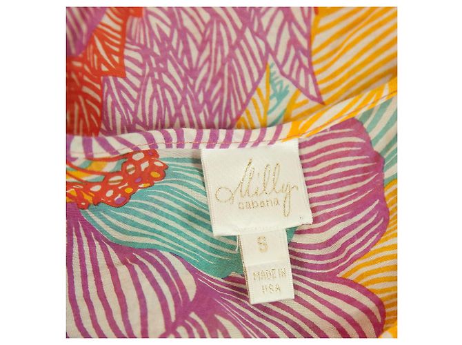 Milly Cabana Baumwolle Seide Geblümter Kaftan Vertuschen Strand Minikleid oder Top S Mehrfarben - Ansicht 4
