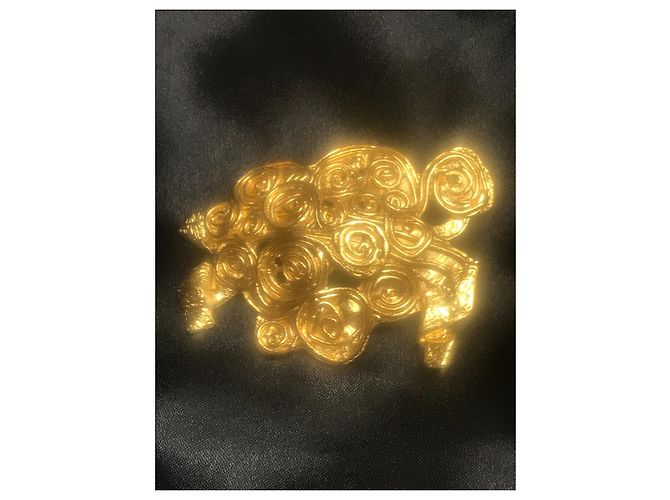 Spilla Tartaruga Dorata Céline Gold hardware - vista 2