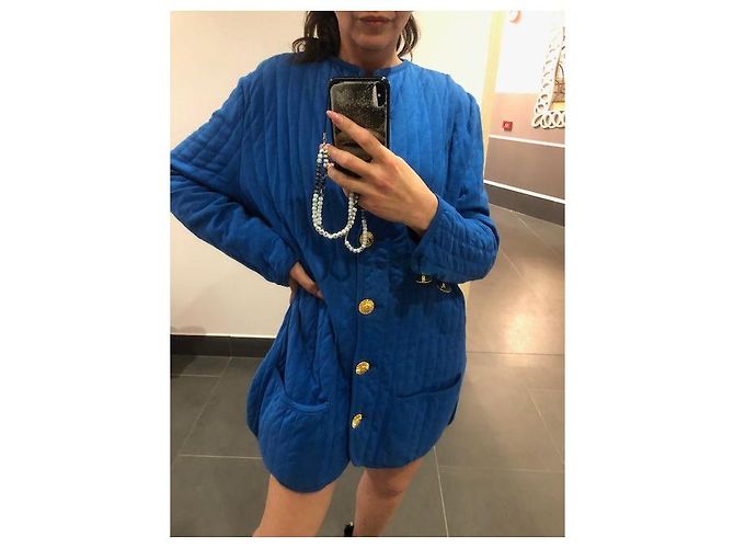 Jaqueta acolchoada Yves Saint Laurent azul - vista 12