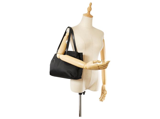 Borsa tote in tessuto nero Prada - vista 11