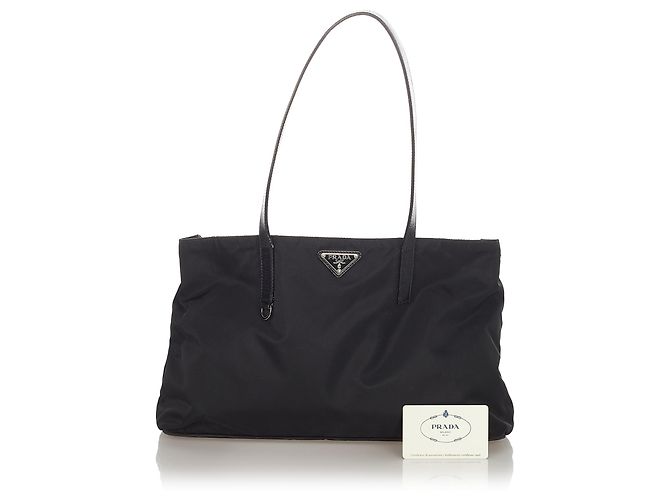 Borsa tote in tessuto nero Prada - vista 12