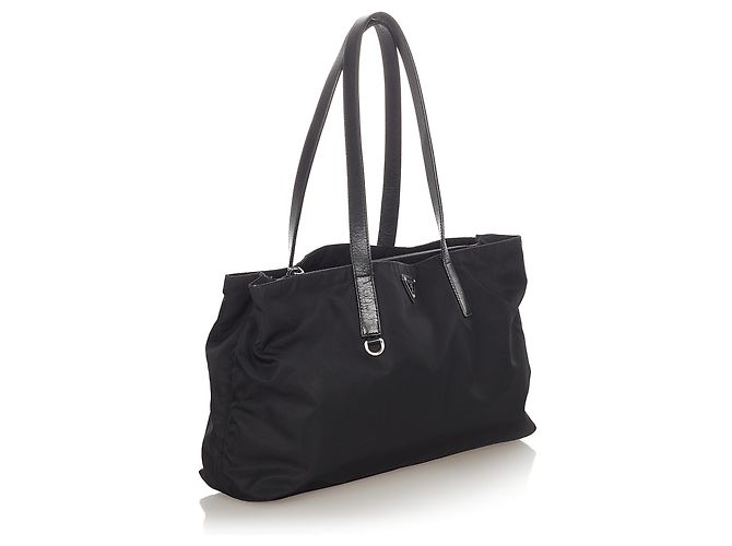 Borsa tote in tessuto nero Prada - vista 2