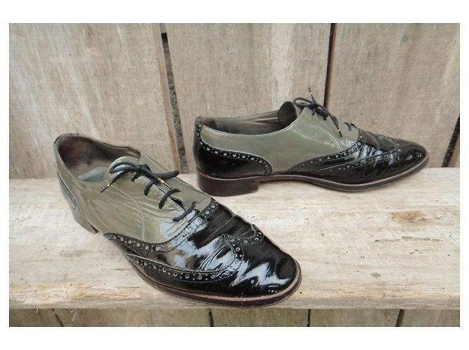 Scarpe Oxford Carel in vernice kaki 38 Cachi - vista 2