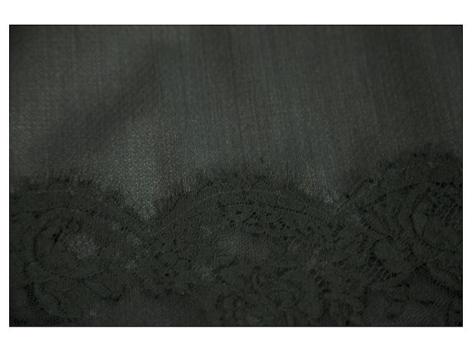 Dondup Blau Schwarz Spitzenbesatz Cocktail Wolle Ärmelloses Minikleid Größe 40 - Ansicht 6