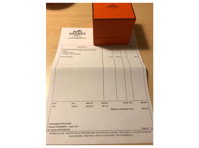 Hermès Ankerkettenring Silber Größe 52 Silber Hardware - Ansicht 2