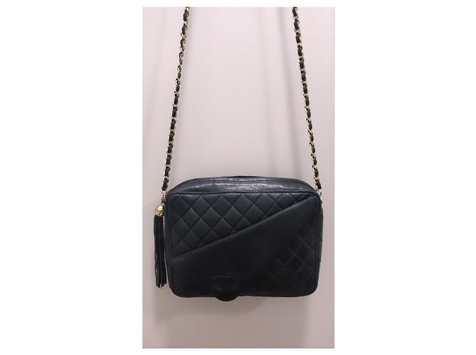 Chanel Camera Bag aus schwarzem Leder - Ansicht 4