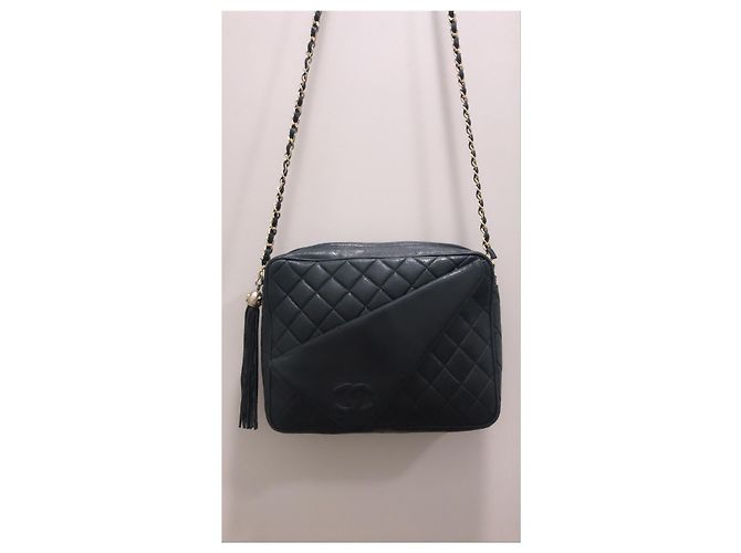 Chanel Camera Bag aus schwarzem Leder - Ansicht 8