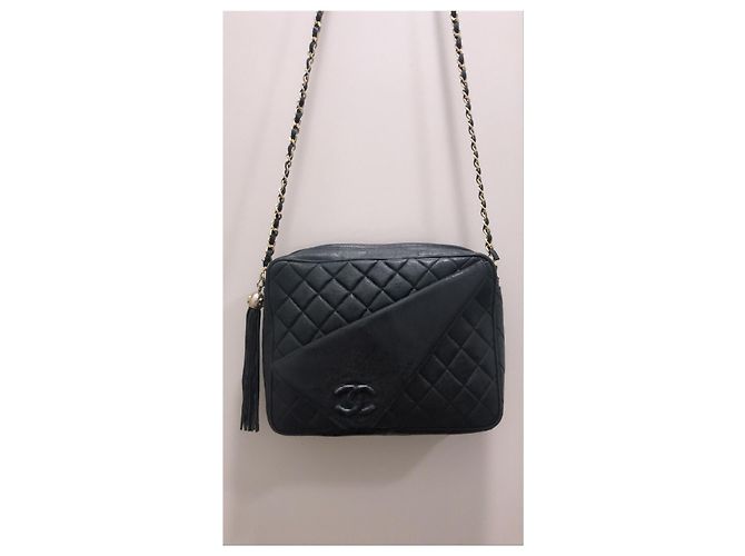 Chanel Camera Bag aus schwarzem Leder - Ansicht 9