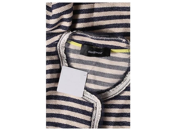 Elena Miró Strickjacke blau beige gestreift - Ansicht 3