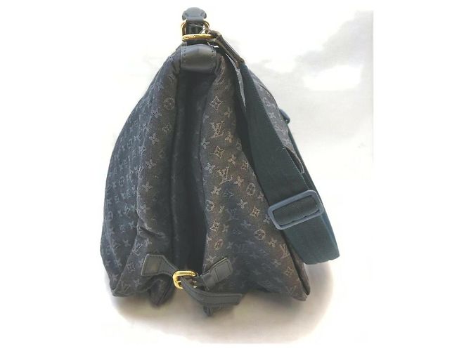 Louis Vuitton Sac à langer bleu marine Monogram Mini Lin Denise - vue 7