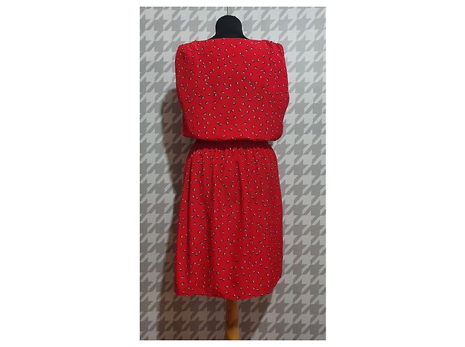 Rotes Kleid von Catherine Malandrino mit Taschen Größe M - Ansicht 2
