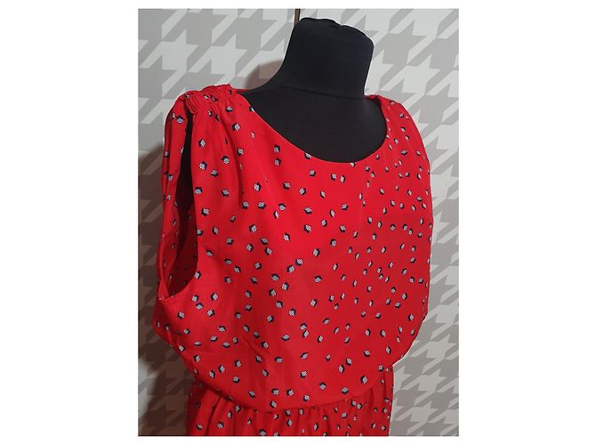 Rotes Kleid von Catherine Malandrino mit Taschen Größe M - Ansicht 3