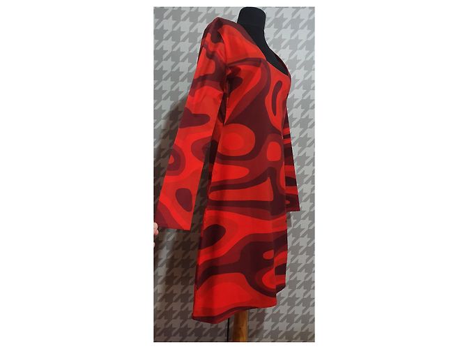 Autre Marque Hosbjerg Paloma Kleid Rot Bunt Mehrfarben Bordeaux - Ansicht 4