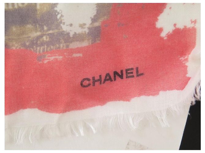 NINE CHALE CHANEL KASCHMIR SEIDE LOGO CC COCO CAMELIA SIL KASCHMIR SCHAL Mehrfarben - Ansicht 3