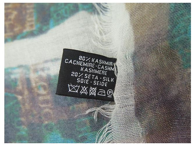 NINE CHALE CHANEL KASCHMIR SEIDE LOGO CC COCO CAMELIA SIL KASCHMIR SCHAL Mehrfarben - Ansicht 9