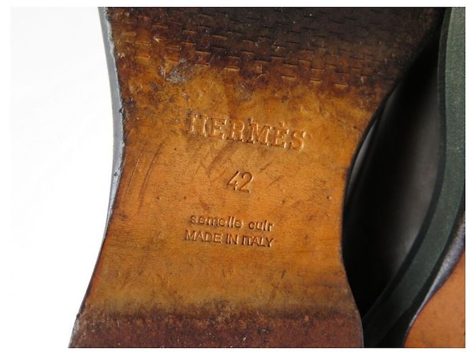 Hermès SCARPE DERBY HERMES 42 IT SCARPE IN PELLE MARRON MARRON MUT Marrone - vista 4