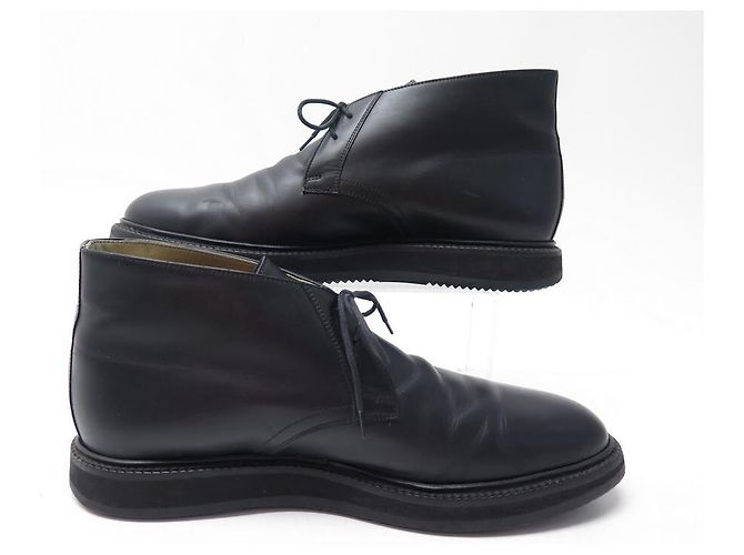Hermès SCARPE HERMES STIVALI CHUKKA 42 STIVALI IN PELLE NERA SCARPE Nero - vista 2
