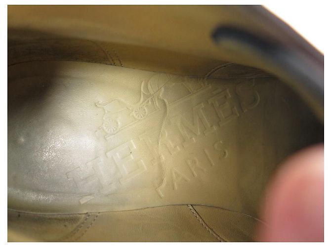Hermès SCARPE HERMES STIVALI CHUKKA 42 STIVALI IN PELLE NERA SCARPE Nero - vista 6