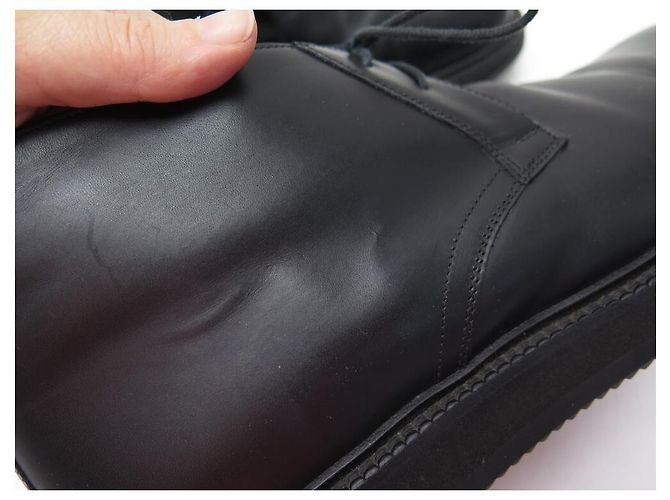 Hermès SCARPE HERMES STIVALI CHUKKA 42 STIVALI IN PELLE NERA SCARPE Nero - vista 9