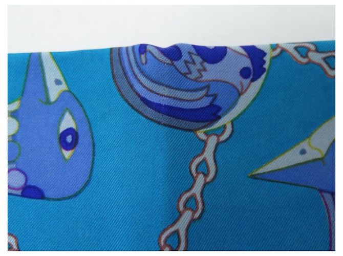 Hermès SCIARPA PIAZZA HERMES RHYTONS SWILDENS VINTAGE RARA 90 Sciarpa seta Blu - vista 10