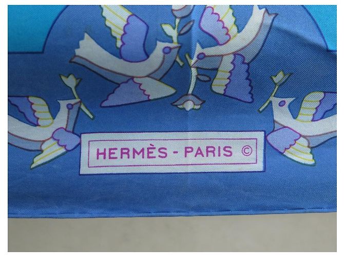 Hermès SCIARPA PIAZZA HERMES RHYTONS SWILDENS VINTAGE RARA 90 Sciarpa seta Blu - vista 3